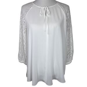 Haute Hippie Tribe, Peasant Blouse, NWOT, White, Medium, Chiffon